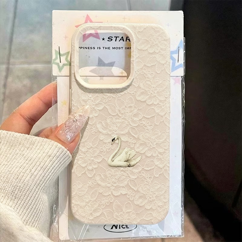 Lace Swan Pattern Lychee Textu - đánh giá và giá Apple Iphone 16